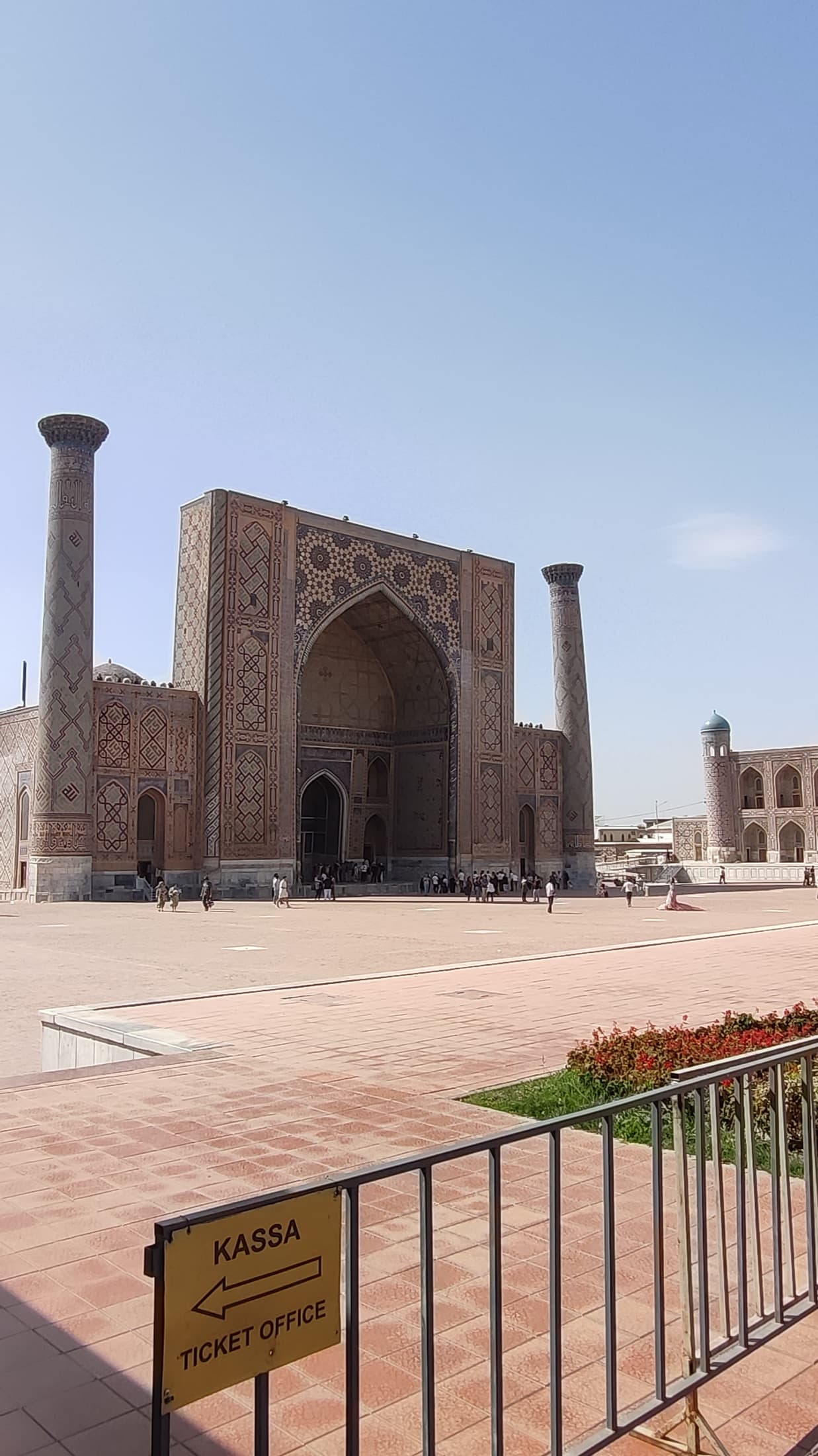 Portal and minarets of the Registan in Samarkand
